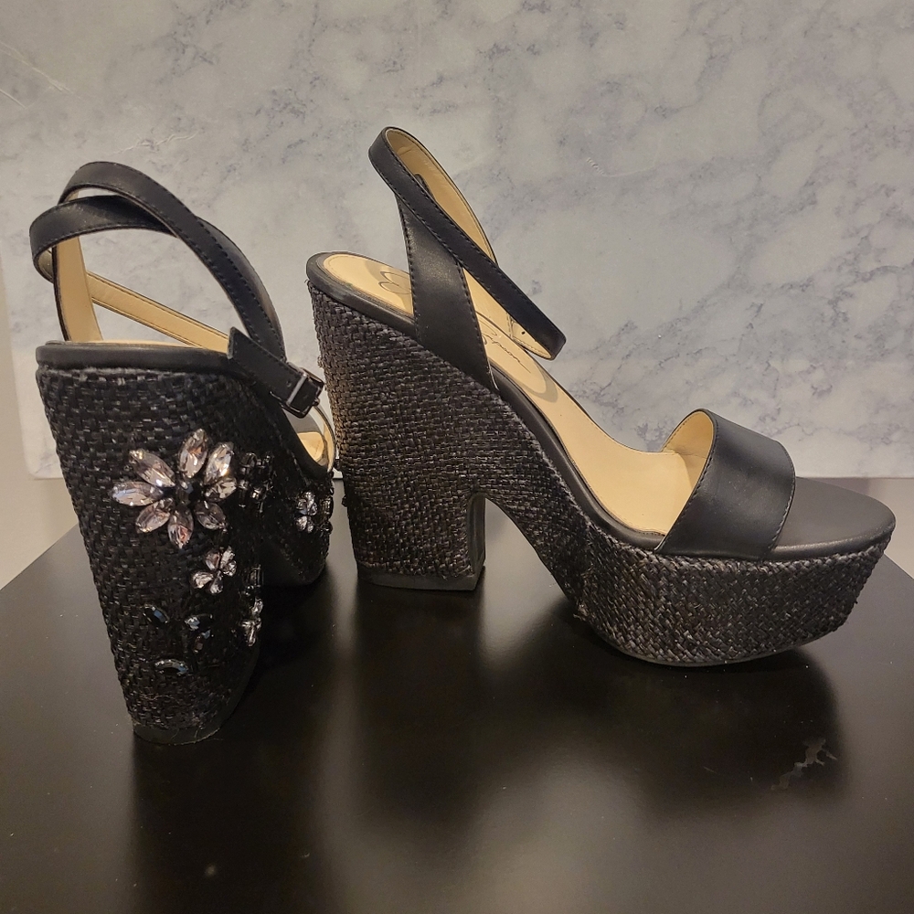 Jessica Simpson Black Wedge sandals Size 7